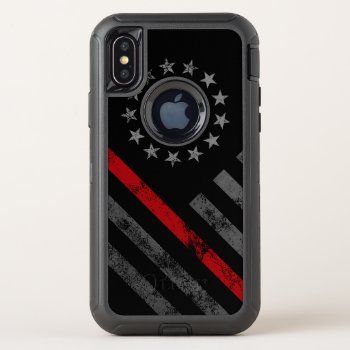 Red Line Vintage Betsy Ross American Flag Otterbox Defender Iphone X Case by KDRDZINES at Zazzle