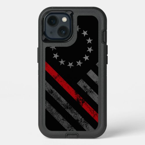 Red Line Vintage Betsy Ross American Flag iPhone 13 Case