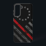 Red Line Vintage Betsy Ross American Flag Samsung Galaxy S21 Case<br><div class="desc">Show Your Support for Our First Responders! Police,  Fire And Rescue,  and EMT Available!</div>