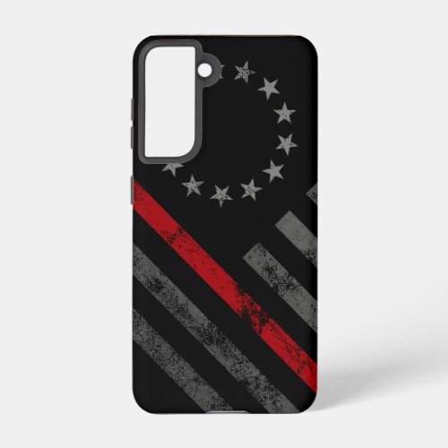 Red Line Vintage Betsy Ross American Flag Samsung Galaxy S21 Case