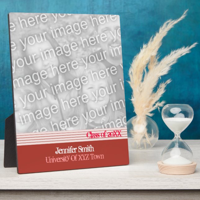 Red Lined Graduation Plaque (Side)