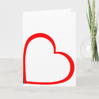 Red Lined Heart On Side Minimalist  Card