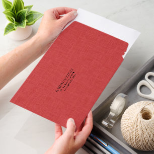 Red Linen Black Typography Envelope Mailers