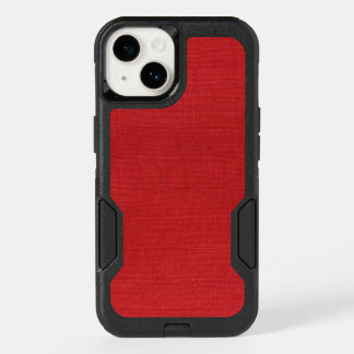 Red Linen Close-up Photo Background OtterBox iPhone 14 Case