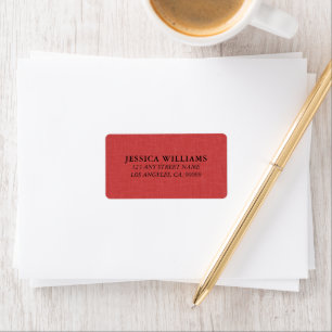 Red Linen Fabric Texture Image Label
