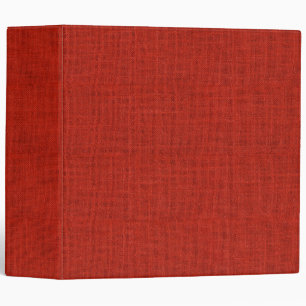 Red Linen Texture Blank Fabric Clean 3 Ring Binder