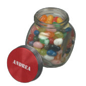 Red Linen Texture Photo Glass Jar (Opened)