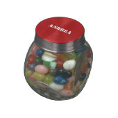 Red Linen Texture Photo Glass Jar (Side)