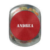 Red Linen Texture Photo Glass Jar (Top)