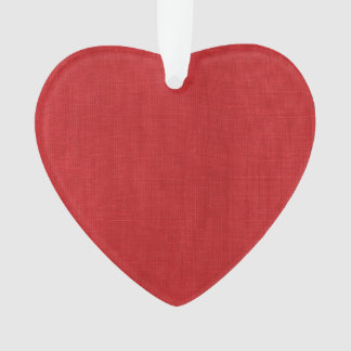 Red Linen Texture Photo Ornament