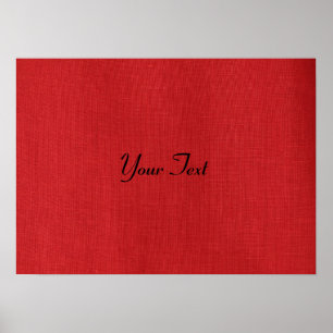Red Linen Texture Photo Poster