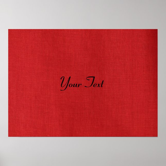 Red Linen Texture Photo Poster (Front)