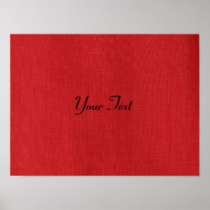 Red Linen Texture Photo Poster