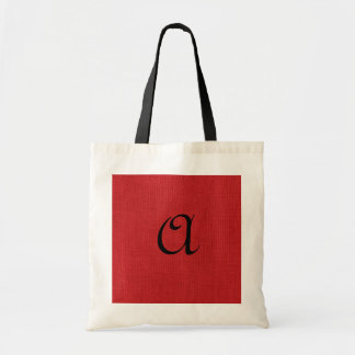 Red Linen Texture Photo with Monogram Tote Bag