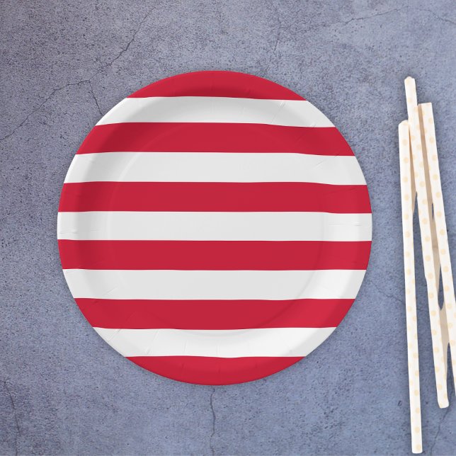 Red Lines 4th Of July Paper Plates (Red Lines 4th Of July Paper Plates
)