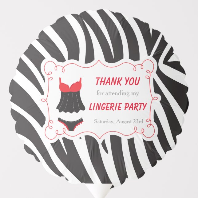 Red Lingerie Party Thank You Balloon (Front)