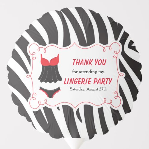 Red Lingerie Party Thank You Balloon