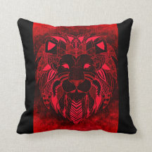 Red Lion, Ornamental Lion Pillow