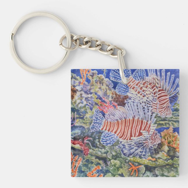 Red Lionfish Keychain (Front)