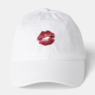 Red Lip Kiss Mark Baddie Aesthetic Baseball Cap Ha