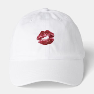 Red Lip Kiss Mark Baddie Aesthetic Baseball Cap Ha