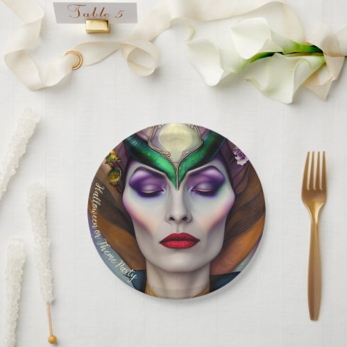 Red lip woman with strong cheekbones custom text paper plates