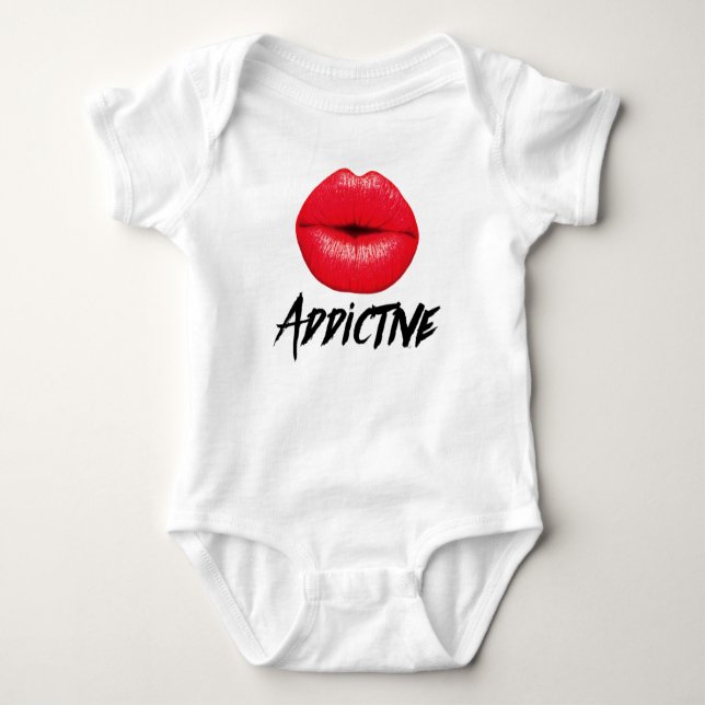 Red Lips Addictive Women's Sweatshirt Dress T-Shirt (Front)