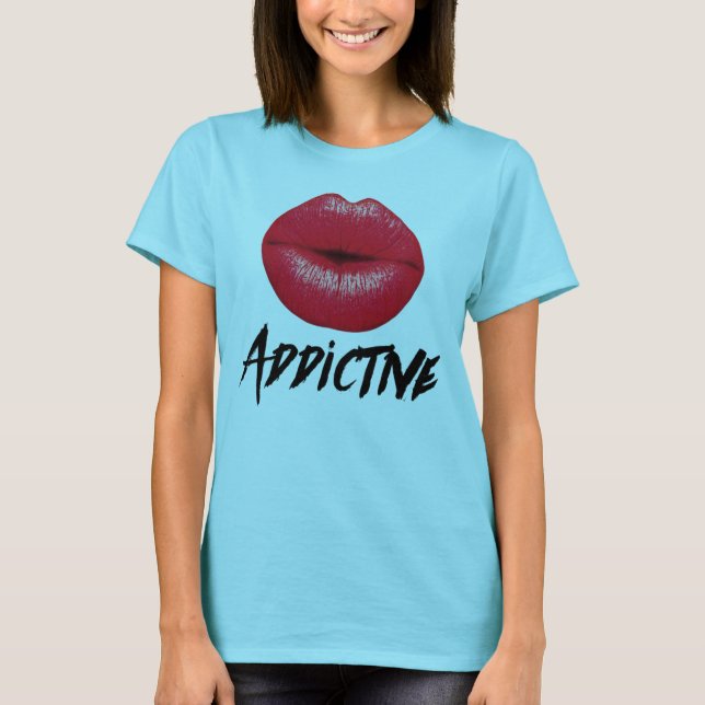 Red Lips Addictive Women's Sweatshirt Dress T-Shirt (Front)
