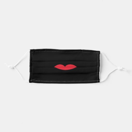 Red Lips Adult Cloth Face Mask (Front, Folded)