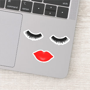 Red Lips and Lashes Sticker