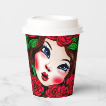 Red Lips and Red Roses Pattern