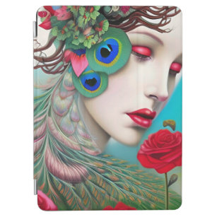 Red Lips and Roses Peacock Abstract   iPad Air Cover