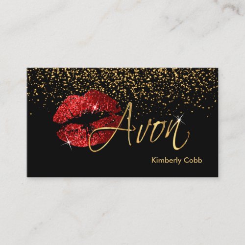 Red Lips _ Avon Business Card