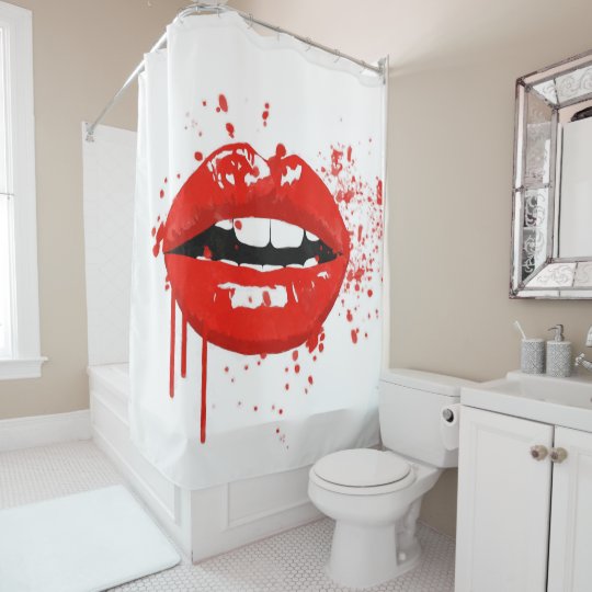 Red Lips Beauty Makeup Kiss Fashion Shower Curtain Zazzle Com