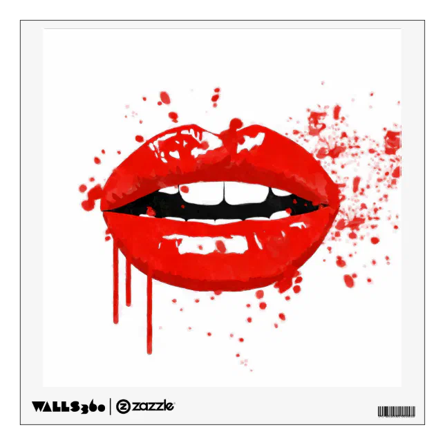 Red Lips Beauty Makeup Kiss Fashion Wall Sticker Zazzle 