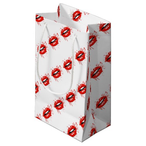 Red lips beauty makeup kiss glamour small gift bag