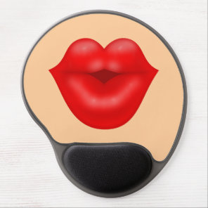 Red lips big kiss gel mouse pad
