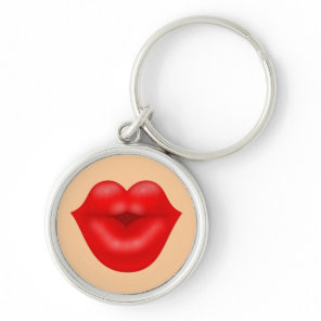 Red lips big kiss keychain