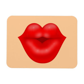 Red lips big kiss magnet