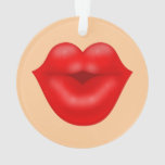 Red Lips Big Kiss Ornament at Zazzle
