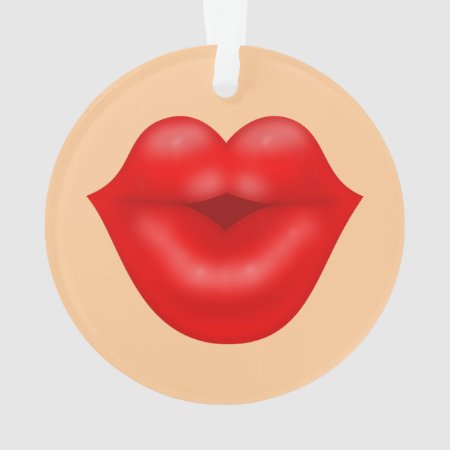 Red Lips Big Kiss Ornament