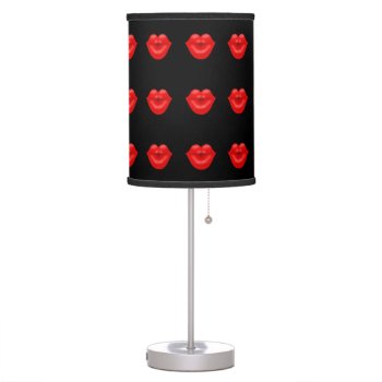 Red Lips Big Kiss Table Lamp by sumwoman at Zazzle