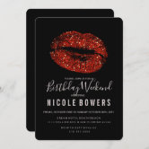 Glam Hot Pink Gold Glitter Alcohol Ink Birthday Invitation