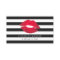 Red Lips Black White Stripes Modern Makeup Artist