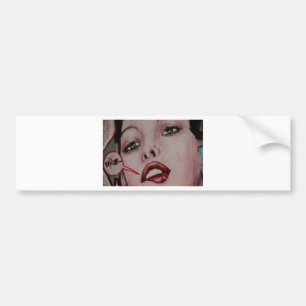 Red lips bumper sticker