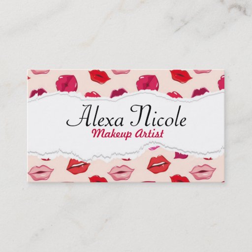 Customizable Red Lips Business Card