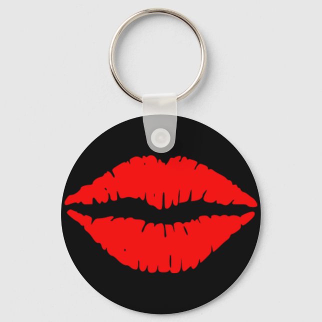 Red Lips Button Keychain (Front)