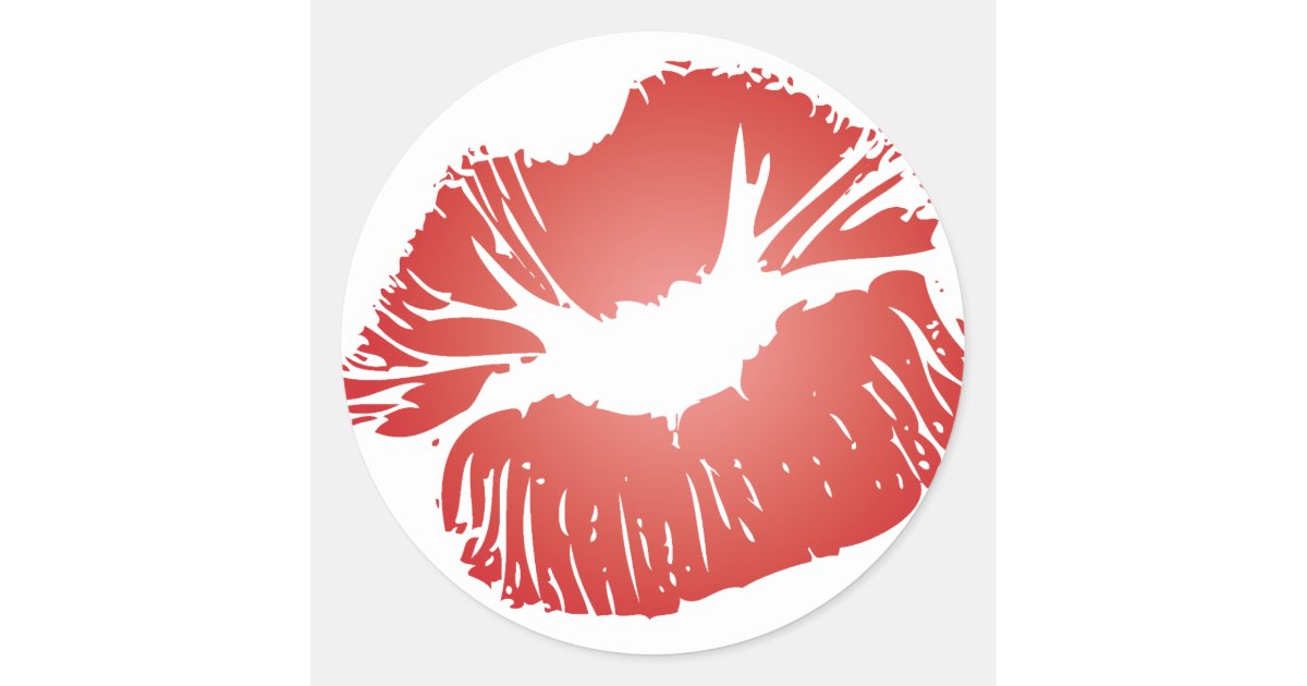 Red Lips Classic Round Sticker 
