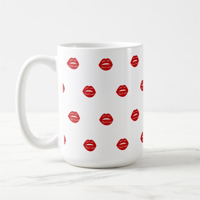 red lips coffee mug (Left)