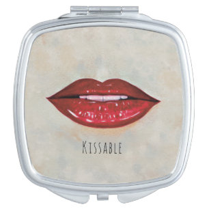 Red Lips Compact Mirror